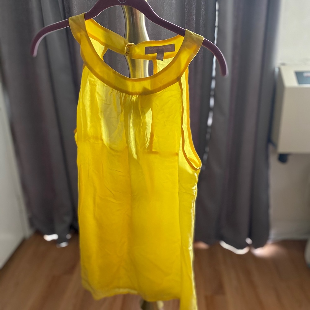 100% Silk Classic Sunny Yellow Blouse